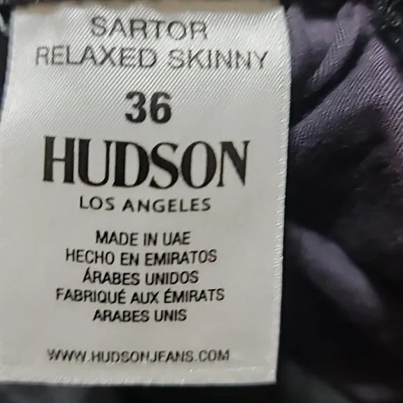 Hudson Mens Black Sartor Relax Skinny Jeans Size 36×28 - Picture 7 of 7